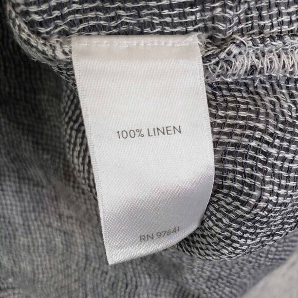 Pure Jill Shirt Womens Size Medium M Gray Long Sleeve Linen Textured - Picture 7 of 9